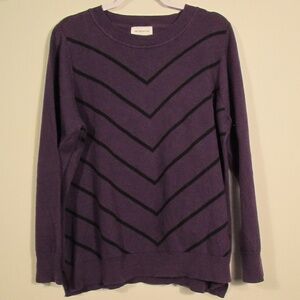 Liz Claiborne Purple and Black Crew Neck Sweater